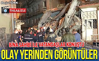 Erzurum'da 5 katlı bina çöktü; Olay yerinden görüntüler...