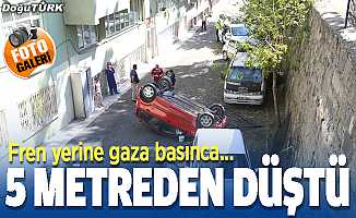 Erzurum’da kaza; 5 metreden düştü