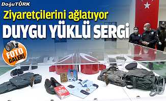 Erzurum'da şehit polislerin kıyafetlerinin yer aldığı sergi duygulandırıyor