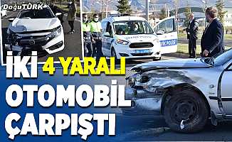 Erzurum'da iki otomobil çarpıştı: 4 yaralı