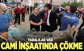 Erzurum'da cami inşaatında çökme: 3 yaralı