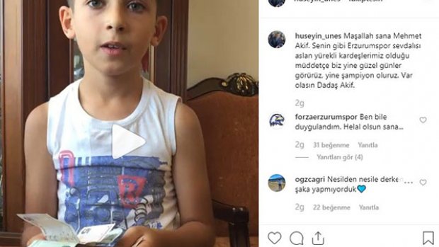 Minik taraftarlardan BB Erzurumspor’a duygusal destek